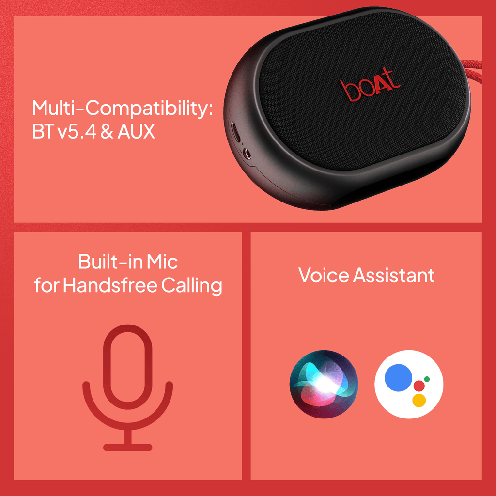 boAt Stone 110 | Portable Bluetooth Speaker with 3W Sound, 15H Playback, TWS feature & IPX4 Resistance