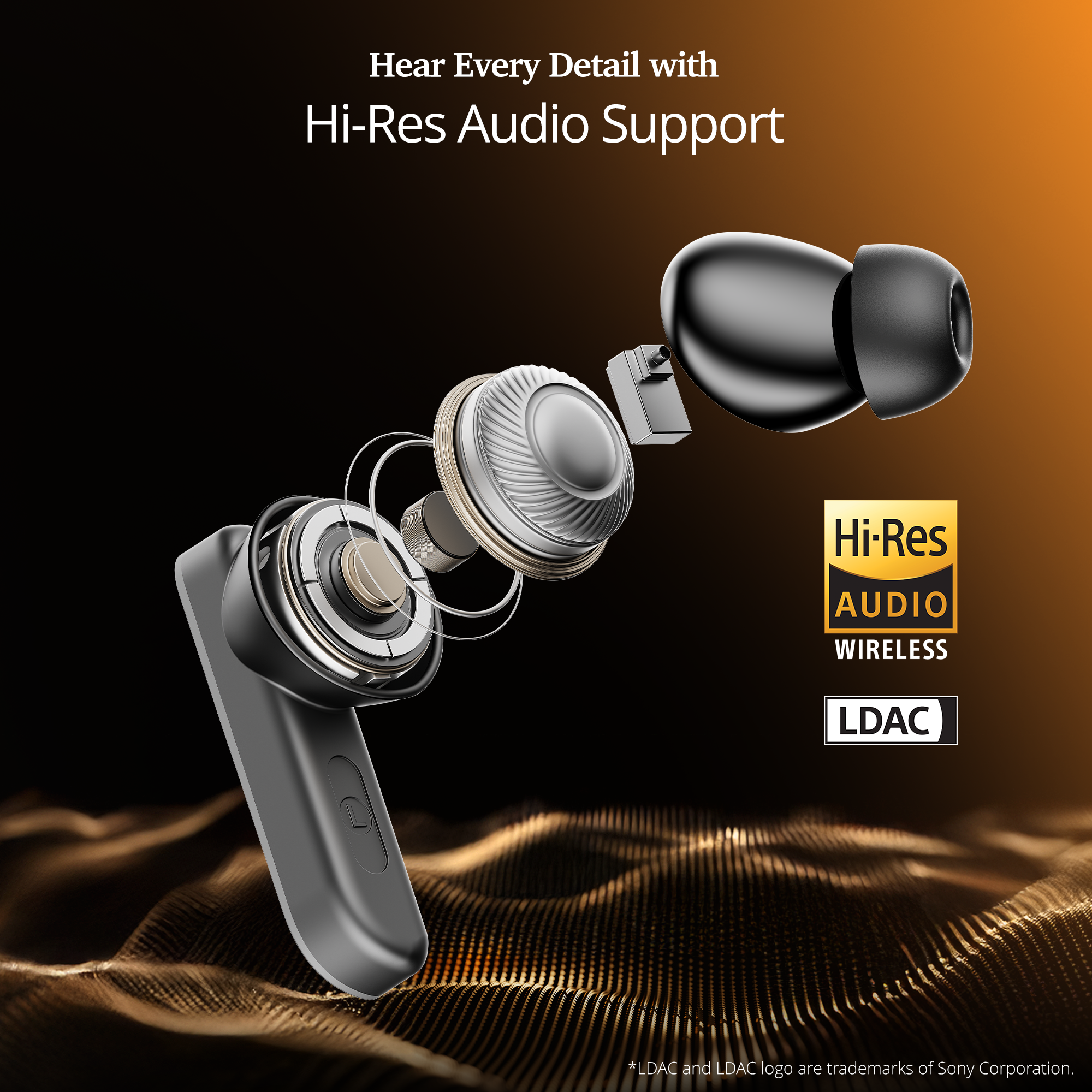 boAt Airdopes 800 HiDef | Wireless Earbuds with 40 Hours Playback, High-Res Audio with LDAC, AI ENx Technology