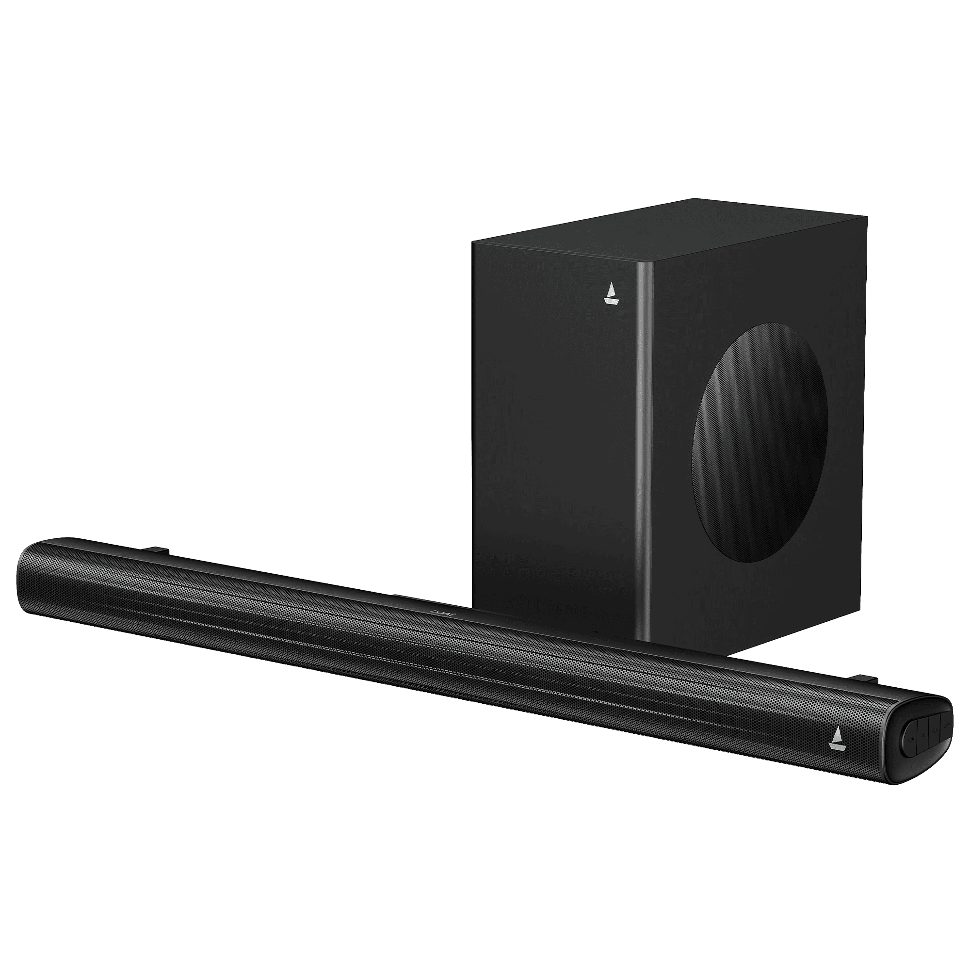 boAt Aavante Quake Plus | 200W Bluetooth Soundbar, 2.1 Channel with Wired Subwoofer, Multi-Connectivity, Wall Mountable