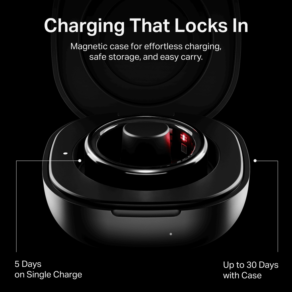 Smart Ring Active Plus | Smart Ring with Health Monitoring, Wireless Charging, Stainless Steel Build