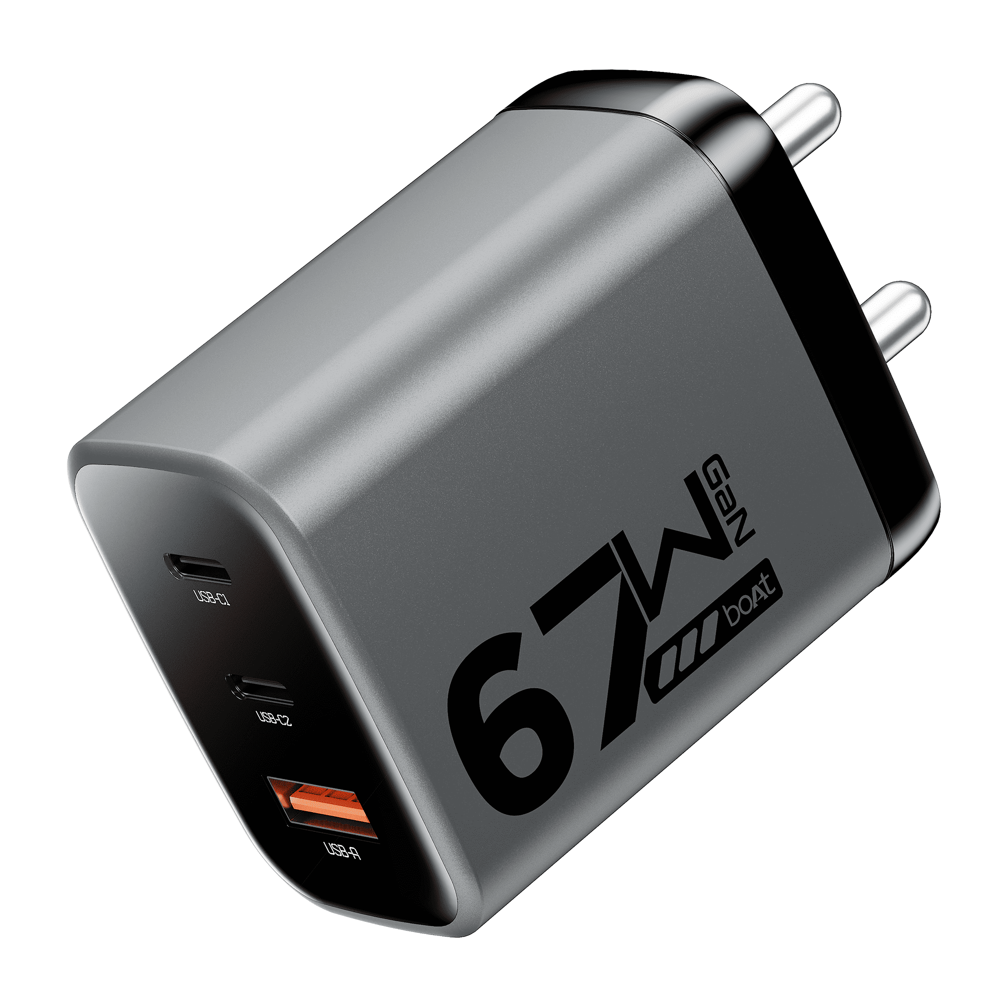 67W GaN Charger | Fast Triple-Port Charger with GaN Chip, Auto-Detect Tech & Smart IC Protection
