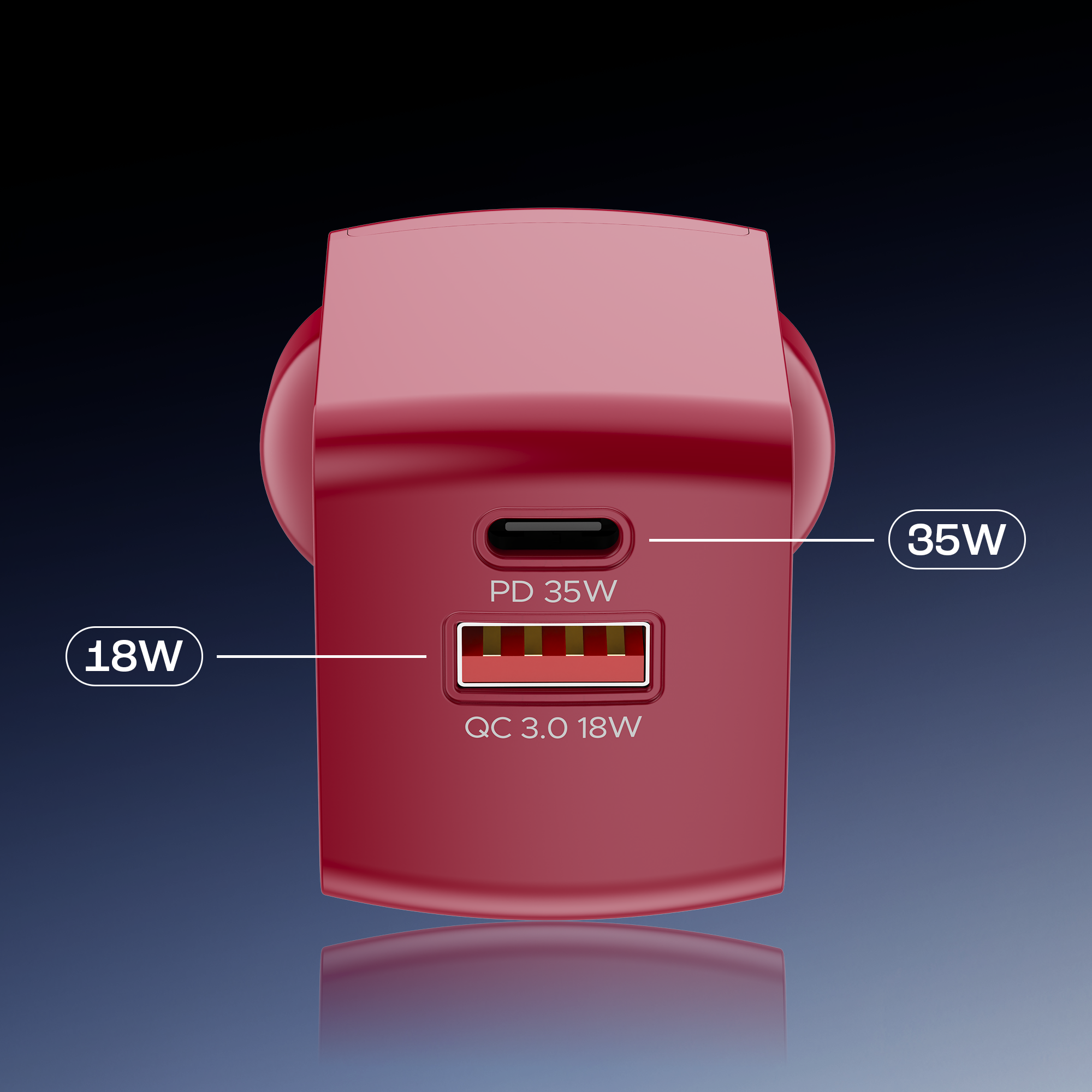 35W GAN Charger | 35W Fast Charger with GaN Chip Technology, 12 Layers of Smart IC Protection, Dual-Port Charging