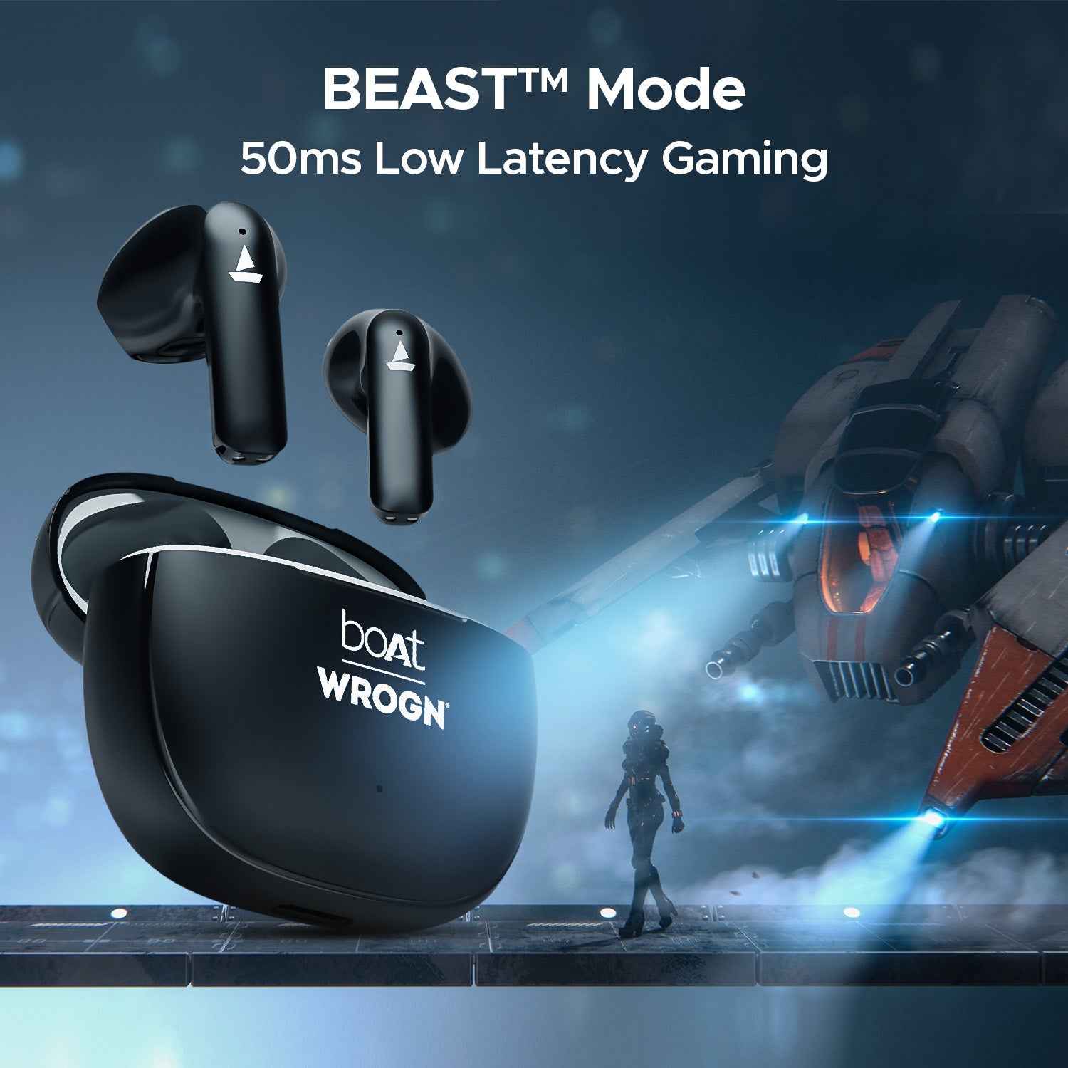 boAt Airdopes 118 Wrogn Edition| Earbuds with 10mm drivers, BEAST™ Mode for Gamers, ENx™ Technology