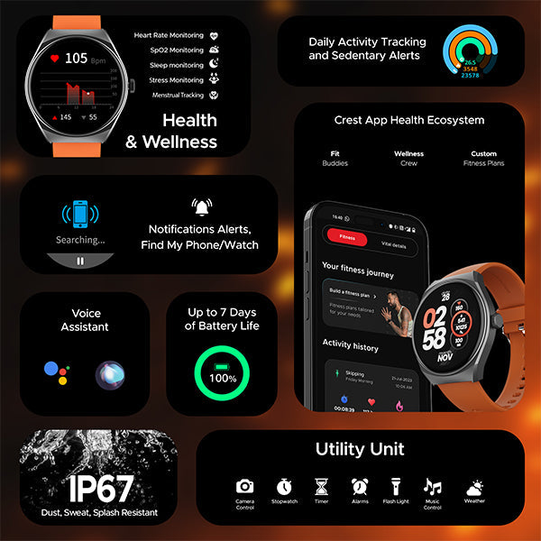 boAt Lunar Comet | HD Display 1.39" (3.53 cm) Smartwatch with Bluetooth Calling, Functional Crown, 100+ Sports Modes