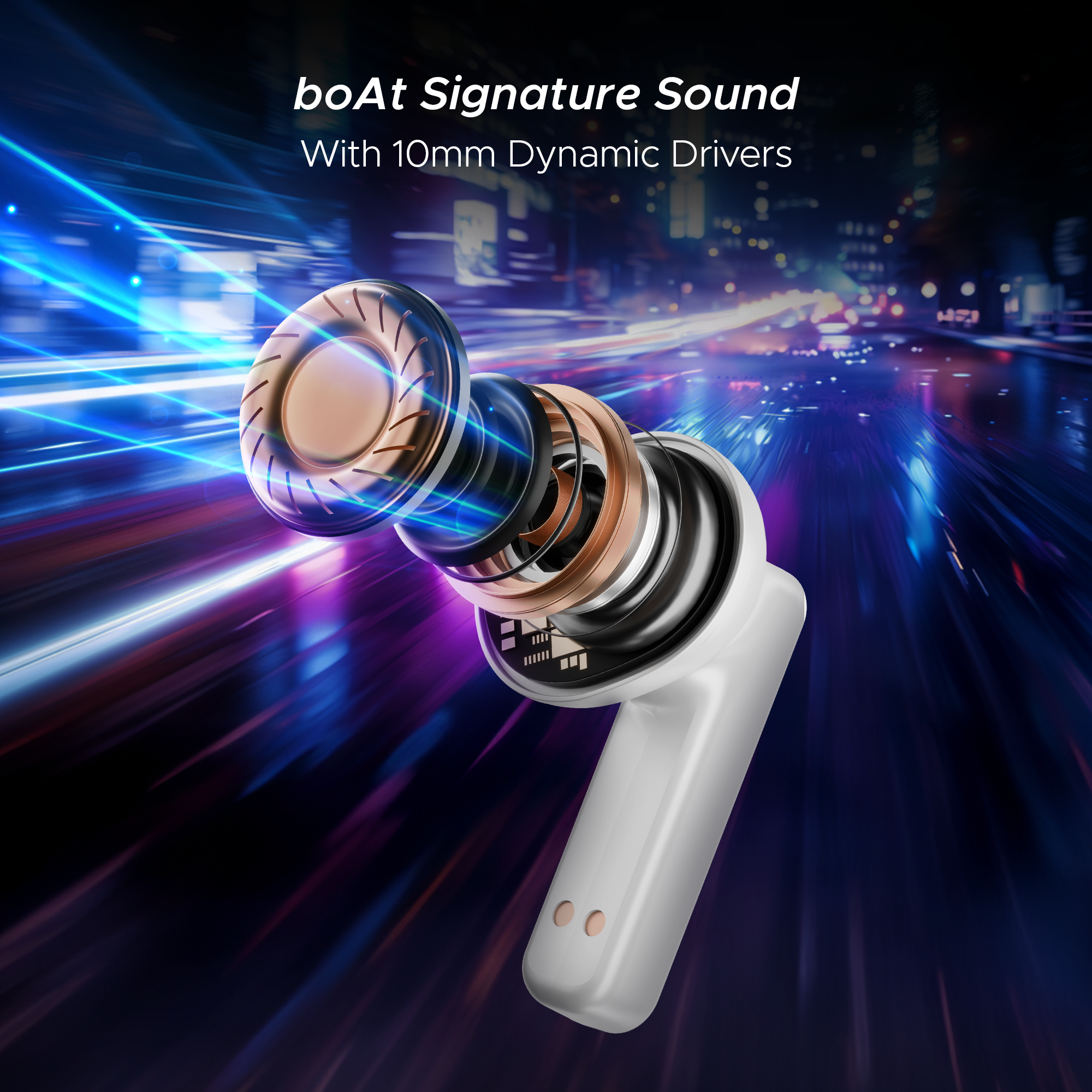 boAt Airdopes Drift | Wireless Earbdus Gaming Earbuds with 2x6mm Dual Drivers, Quad Mics with ENx™ and IWP™ Technology, LED Lights on Charging Case