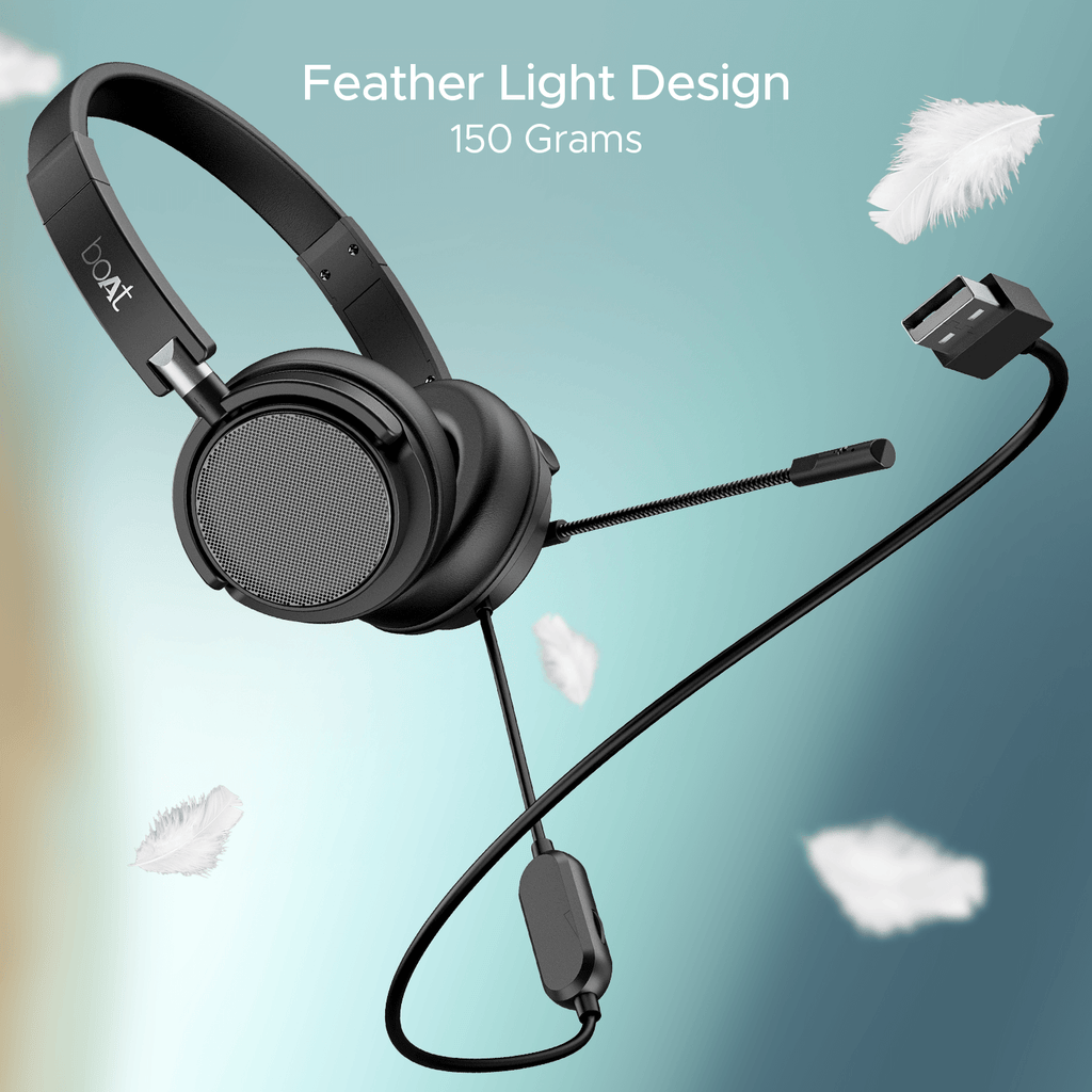 Bassheads 900 Pro | Wired Headphone with 40mm Drivers, 5W Power Output, 1.5m Cable Length, USB Plug & Play