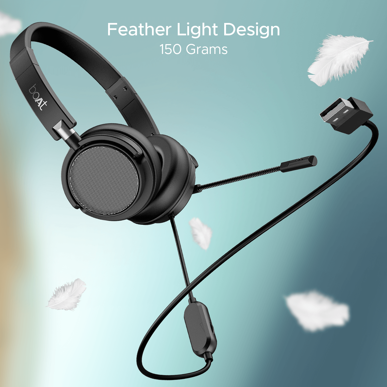 Bassheads 900 Pro | Wired Headphone with 40mm Drivers, 5W Power Output, 1.5m Cable Length, USB Plug & Play