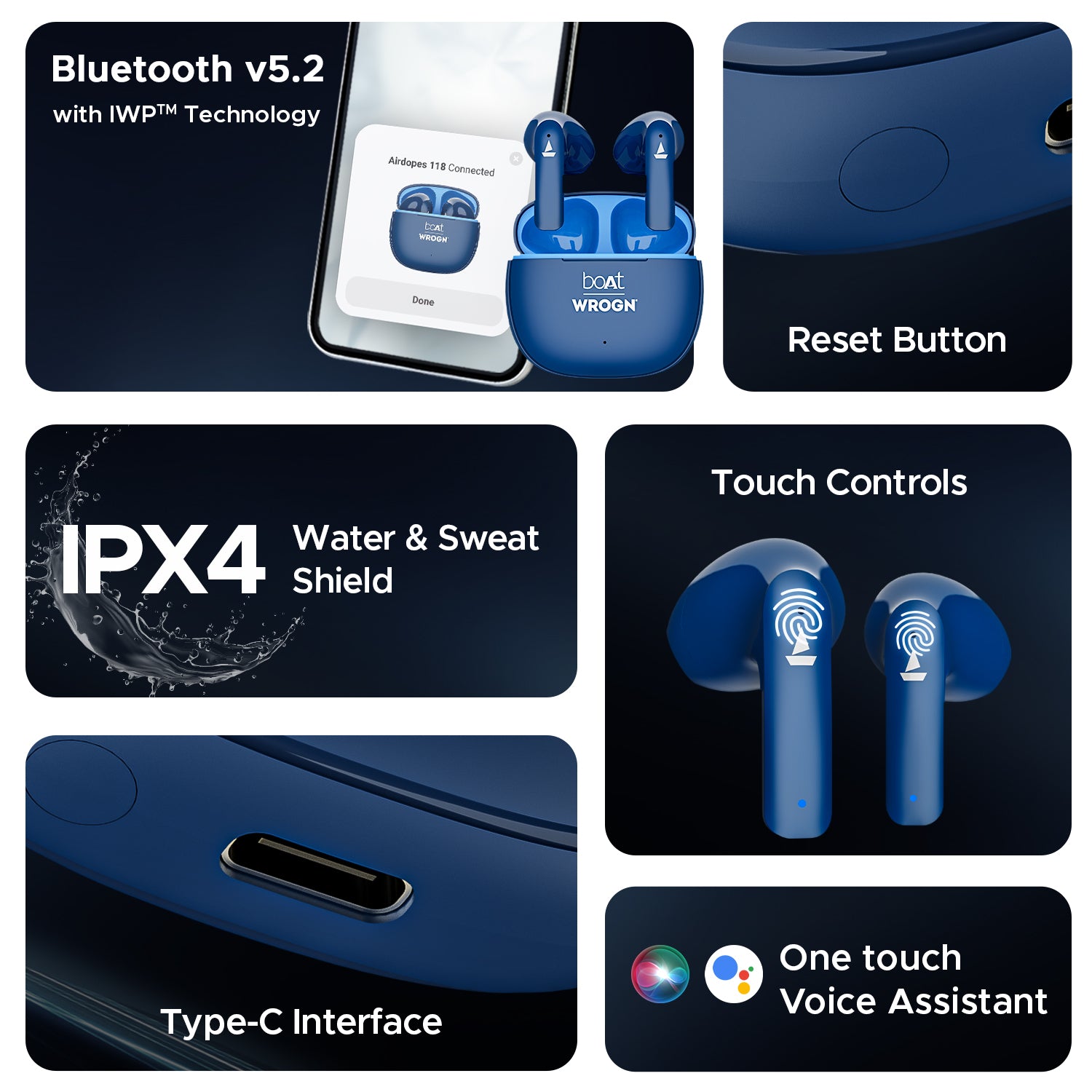boAt Airdopes 118 Wrogn Edition| Earbuds with 10mm drivers, BEAST™ Mode for Gamers, ENx™ Technology