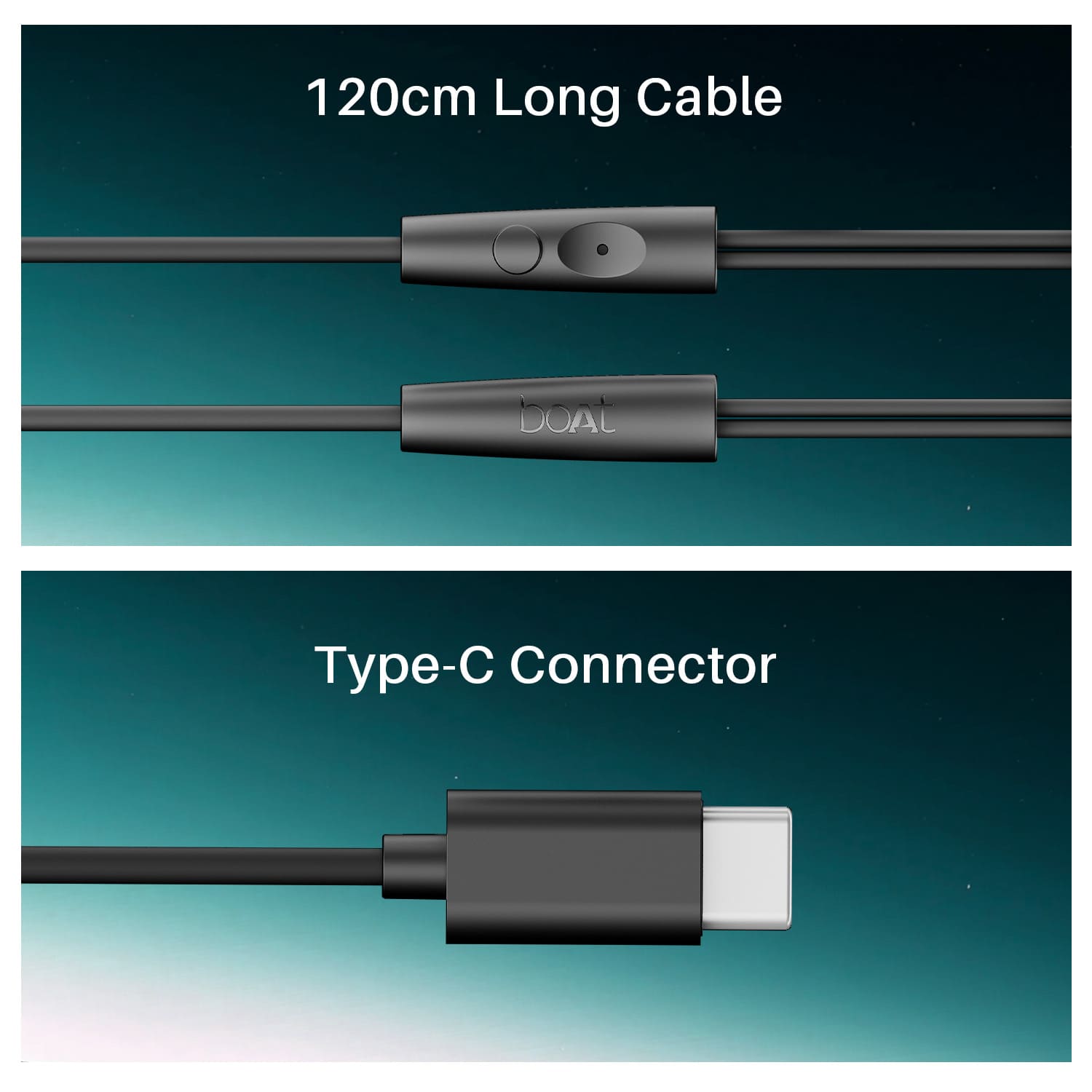 boAt Bassheads 300C | In-Ear Wired Earphones with Type-C Connector & Built-in Mic