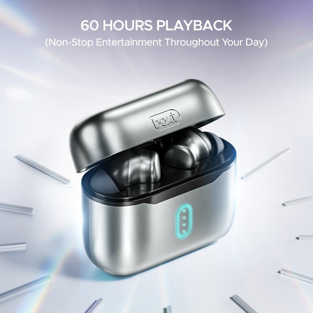 boAt Airdopes 141 Pro Buds | Wireless Earbuds with 60H Playback, ENx™ Technology, Sleek Metallic Finish, Bluetooth v5.3