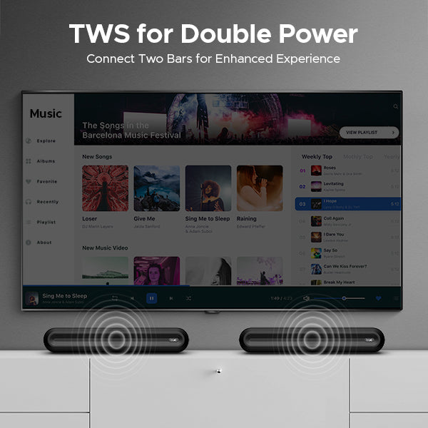 boAt Aavante Bar Aspire | Bluetooth Soundbar with 10W RMS Signature Sound, 2.0 Channel with 7 Hours Playback, TWS Feature