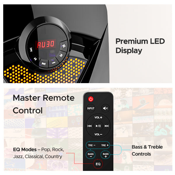 boAt Blitz 1500 Pro | 4.1 Channel 80W RMS boAt Signature Sound, Dynamic RGB Lights, Multi-connectivity