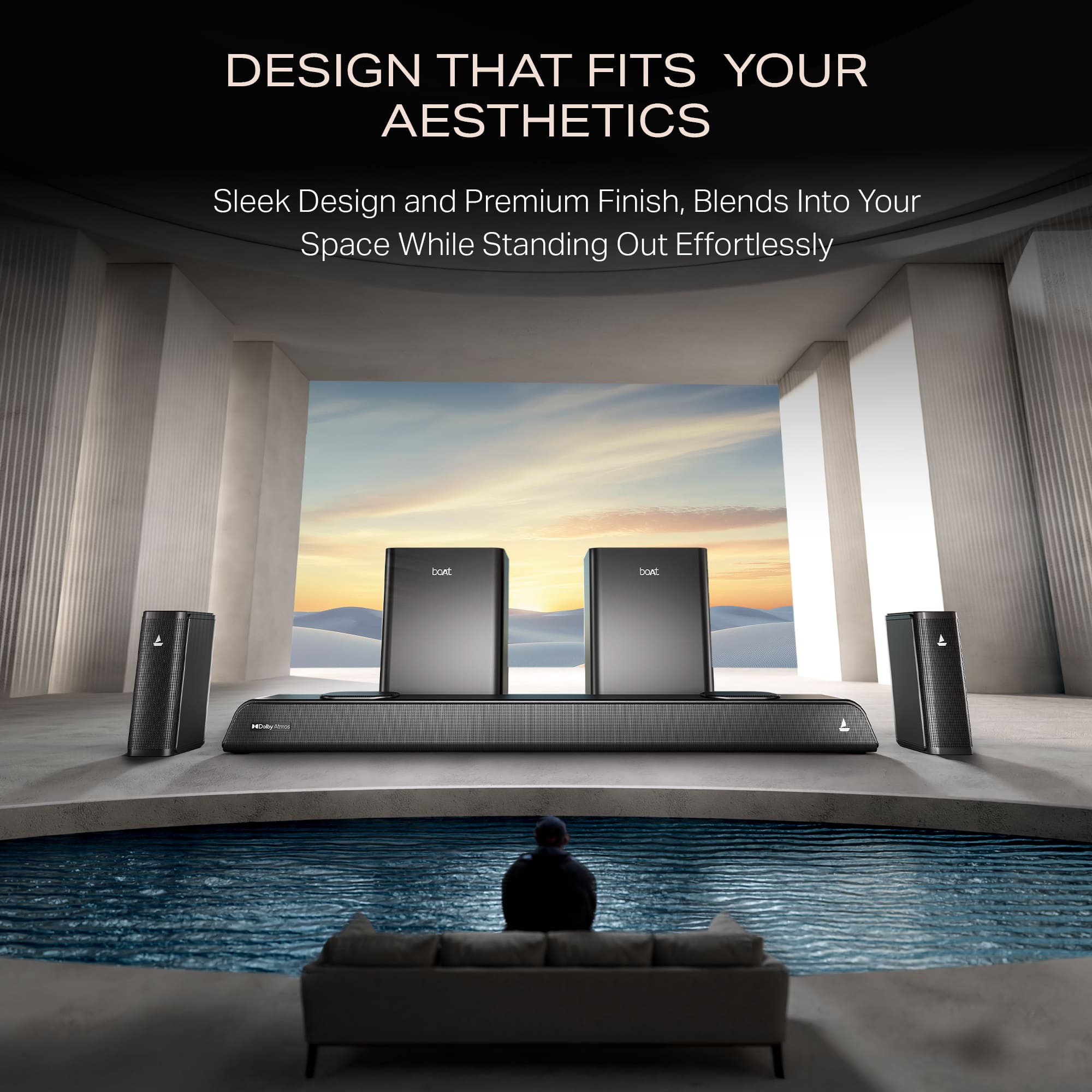 boAt Aavante Prime 5.2.4 6250DA | 625W 5.2.4 Channel Soundbar with Dolby Atmos, Dual Subwoofers & Wireless Rear Satellites