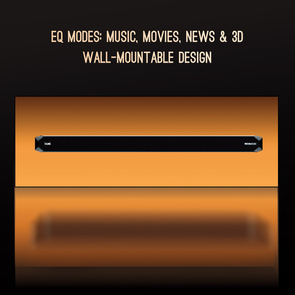 boAt Aavante Bar A2060 Dolby | 160W Dolby Soundbar, 2.1 Channel with Wired Subwoofer, Master Remote Control, Multi Connectivity