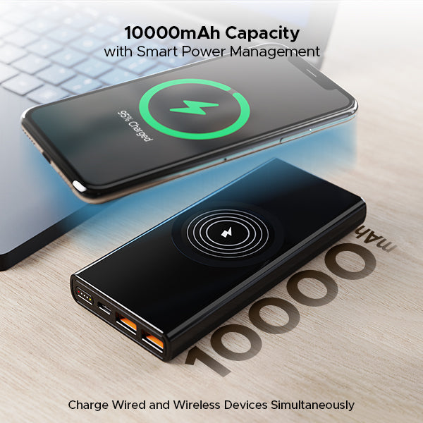 boAt EnergyShroom PB310 Wireless Pro | Powerbank with 15W Wireless Charging, 22.5W Wired Fast Charging, 12 Layer Smart IC Protection
