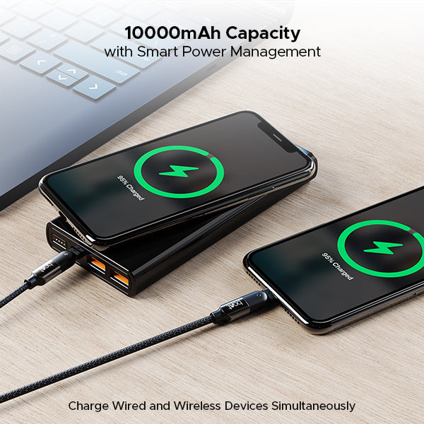 boAt EnergyShroom PB310 Wireless Pro | Powerbank with 15W Wireless Charging, 22.5W Wired Fast Charging, 12 Layer Smart IC Protection