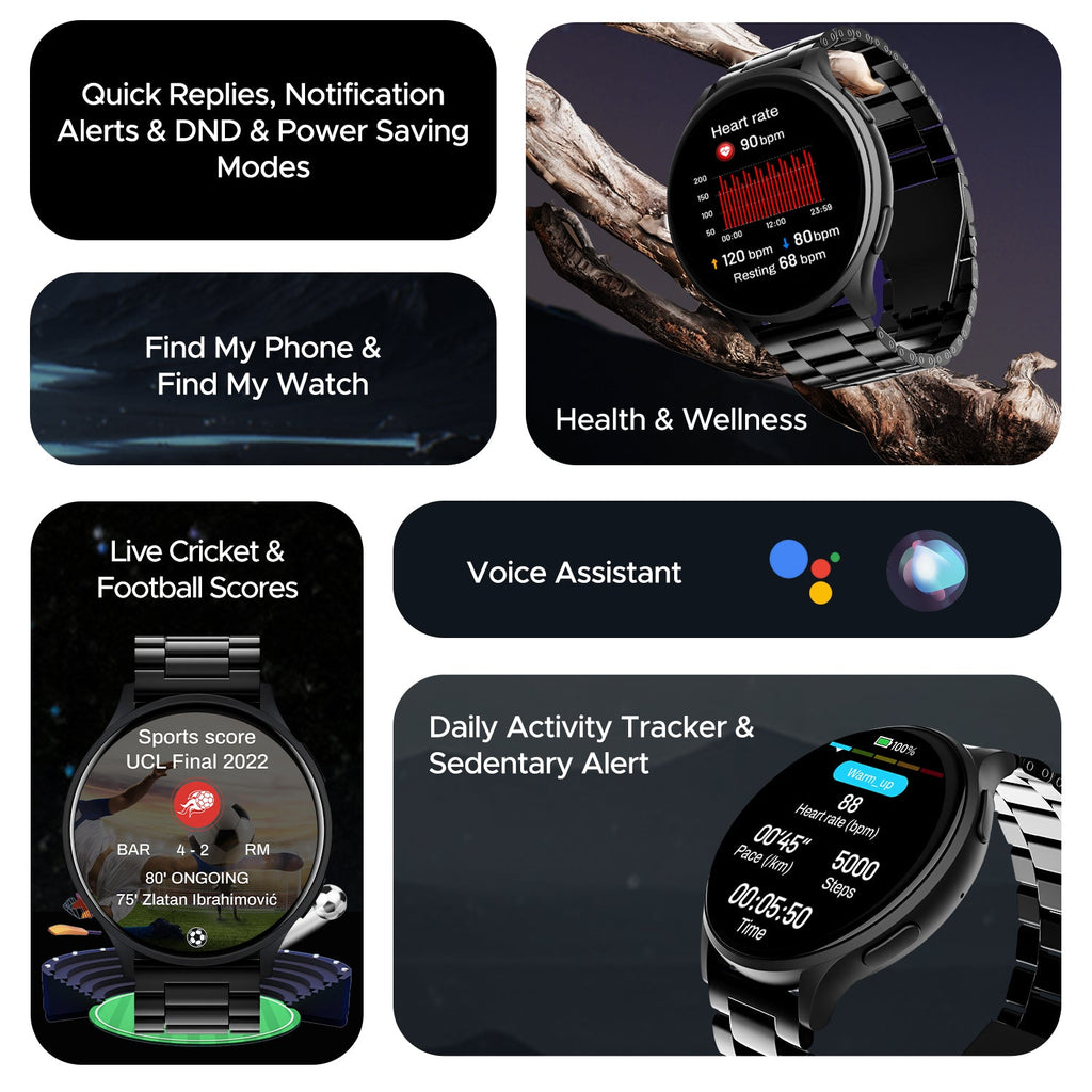 boAt Lunar Orb | Smartwatch with 1.45" (3.68cm) Amoled Display, BT Calling,  Crest+ OS, Watch Face Studio
