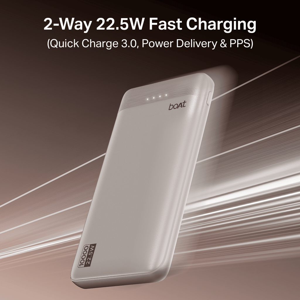 Energyshroom PB300 Activ | Powerbank with 22.5W Fast Charging, 10,000mAh, 12-Layer Smart IC Protection, 3 output ports