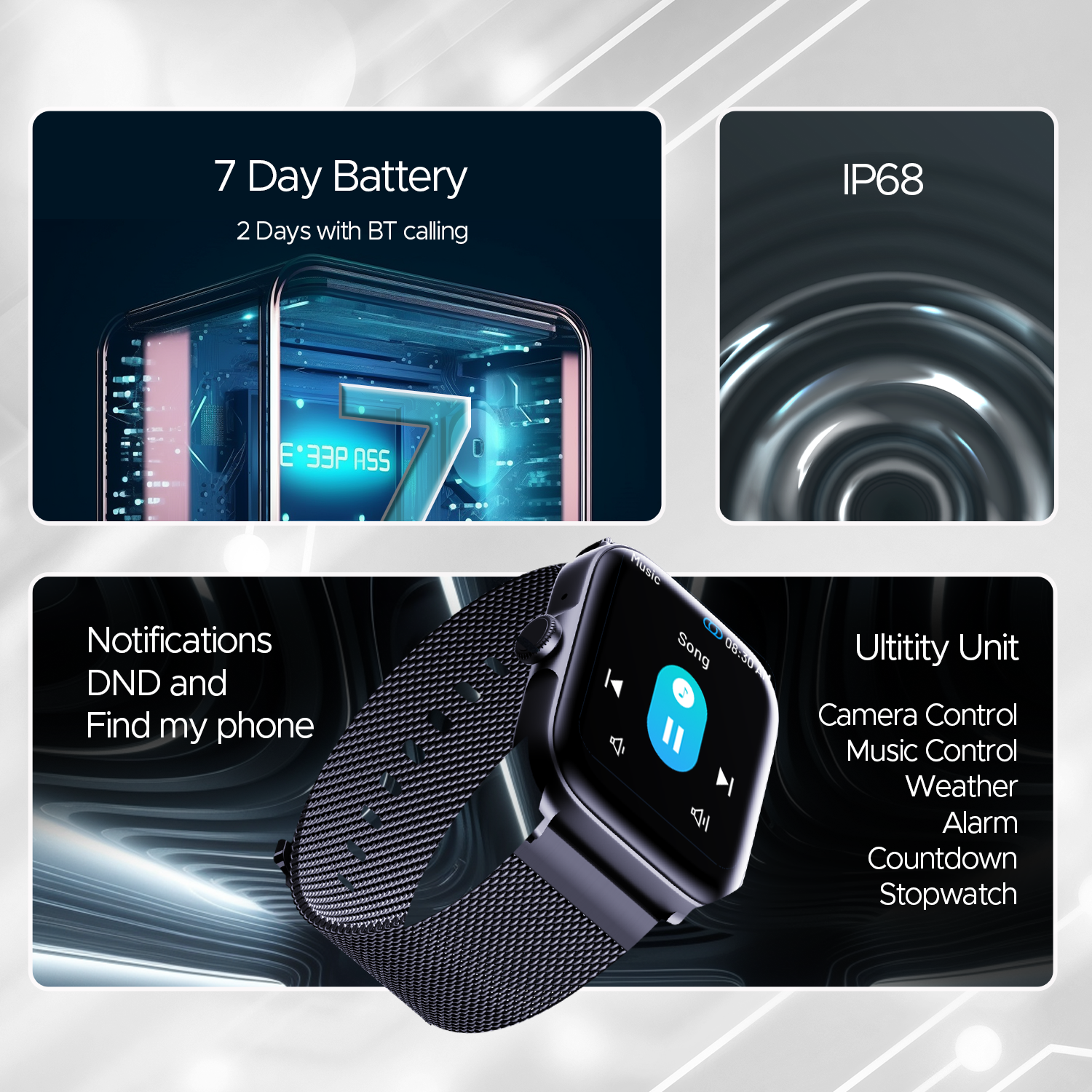 boAt Ultima Call | Largest 1.83" (4.64cm) HD Display Smartwatch, BT Calling, Powered by Crest+ OS, DIY Watch Face Studio