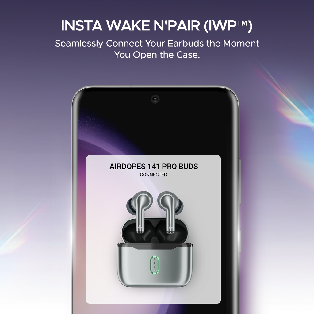 boAt Airdopes 141 Pro Buds | Wireless Earbuds with 60H Playback, ENx™ Technology, Sleek Metallic Finish, Bluetooth v5.3
