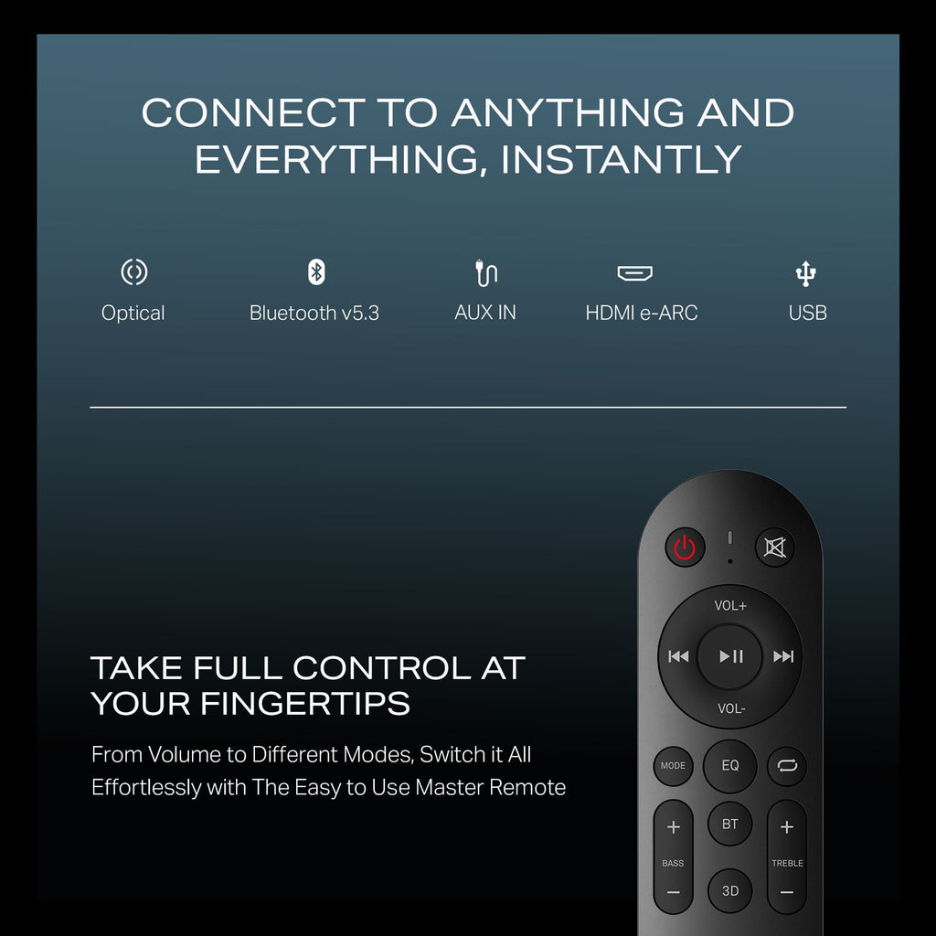 boAt Aavante Prime 5.2.4 6250DA | 625W 5.2.4 Channel Soundbar with Dolby Atmos, Dual Subwoofers & Wireless Rear Satellites