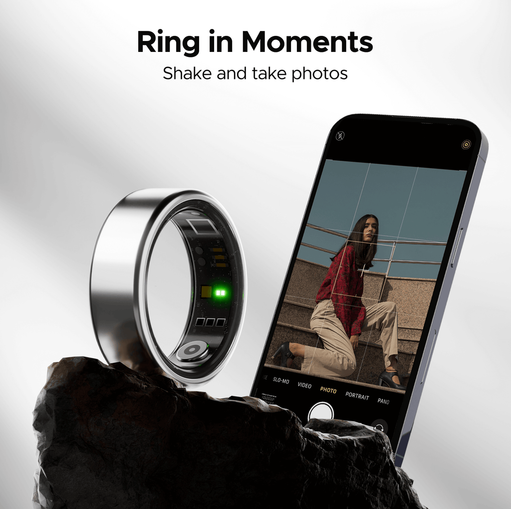 boAt  Smart Ring Active |Smart Ring with Stainless Steel Design, 90% Lighter, Health Monitoring, Magnetic Charging Case HME