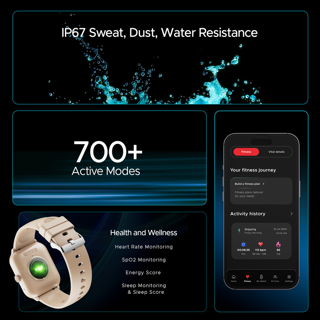 boAt Storm Call 3 Plus | Smartwatch with 1.96" HD Display, BT Calling, 700+ Activity Modes, SOS feature, Functional Crown