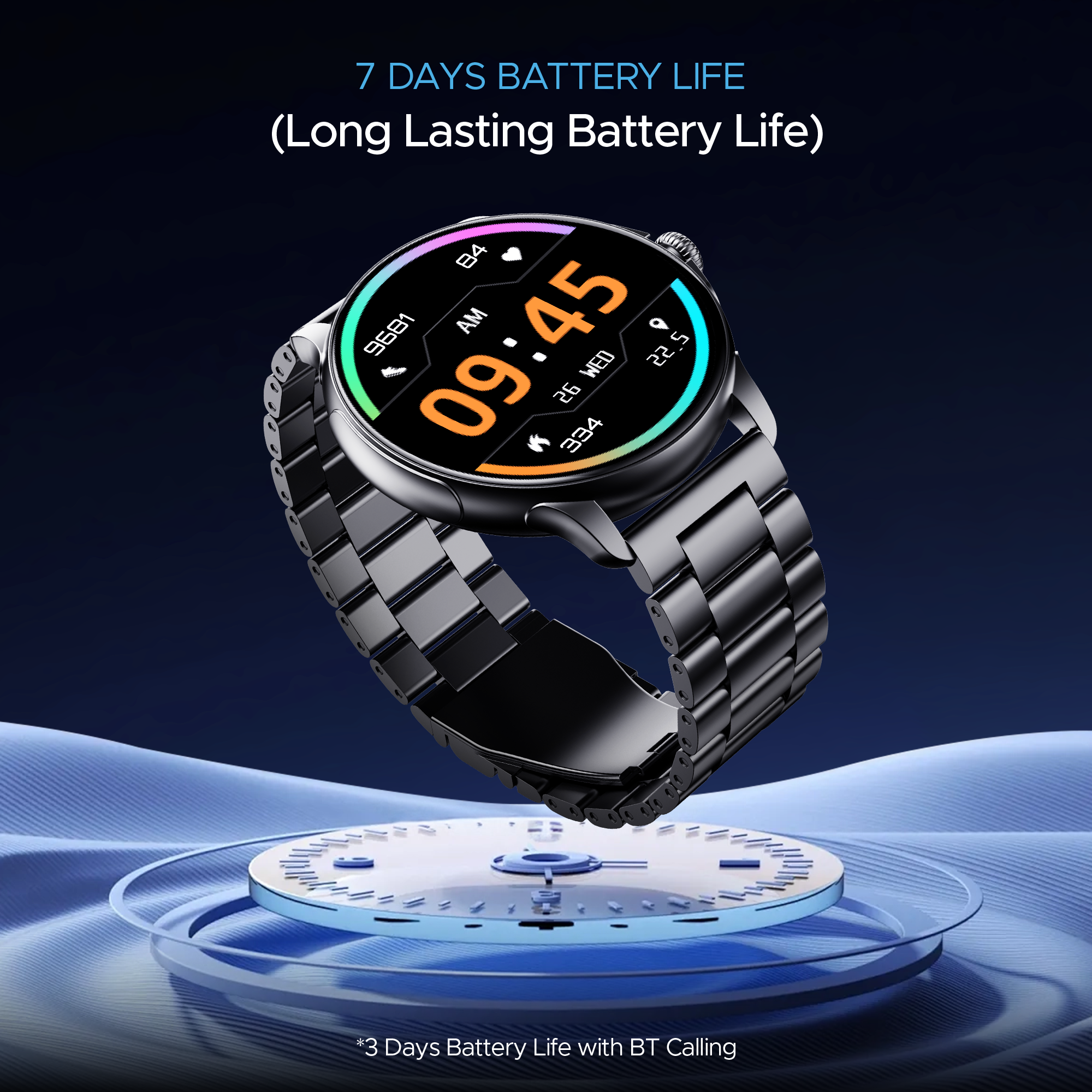 boAt Lunar Oasis | Smartwatch with 1.43" AMOLED Display, Turn-By-Turn Navigation, Dynamic User Interface, QR Tray