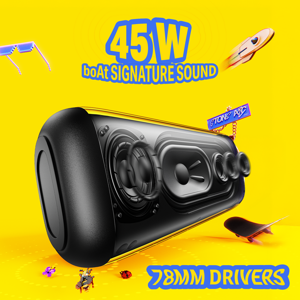 boAt Stone Arc Pro Plus | Portable Bluetooth Speaker with 45W Sound, 12H Playback & RGB LEDs