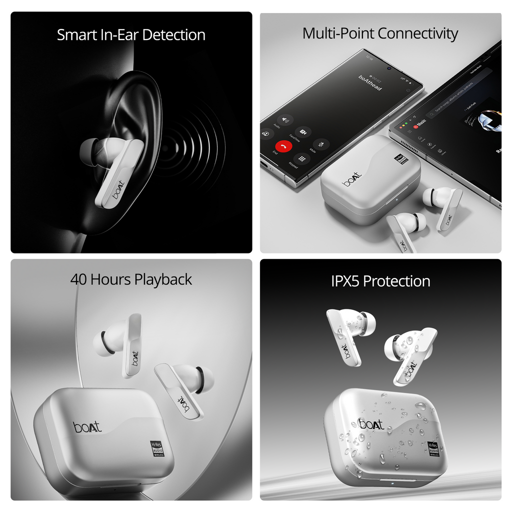 boAt Airdopes 800 HiDef | Wireless Earbuds with 40 Hours Playback, High-Res Audio with LDAC, AI ENx Technology