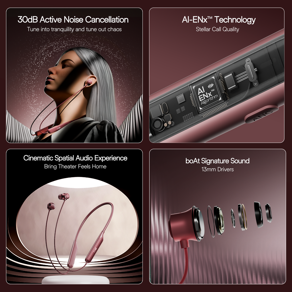 boAt Rockerz 210 ANC | Wireless Headphone with 30dB Active Noise Cancellation, Cinematic Spatial Audio, Seamless Fast Pairing