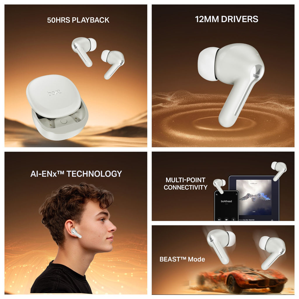 boAt Airdopes Prime 413 | Wireless Earbuds with 50 Hours Playback, BEAST™ Mode & Voice Assistant Support