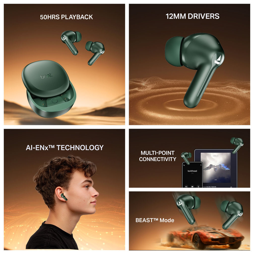 boAt Airdopes Prime 413 | Wireless Earbuds with 50 Hours Playback, BEAST™ Mode & Voice Assistant Support