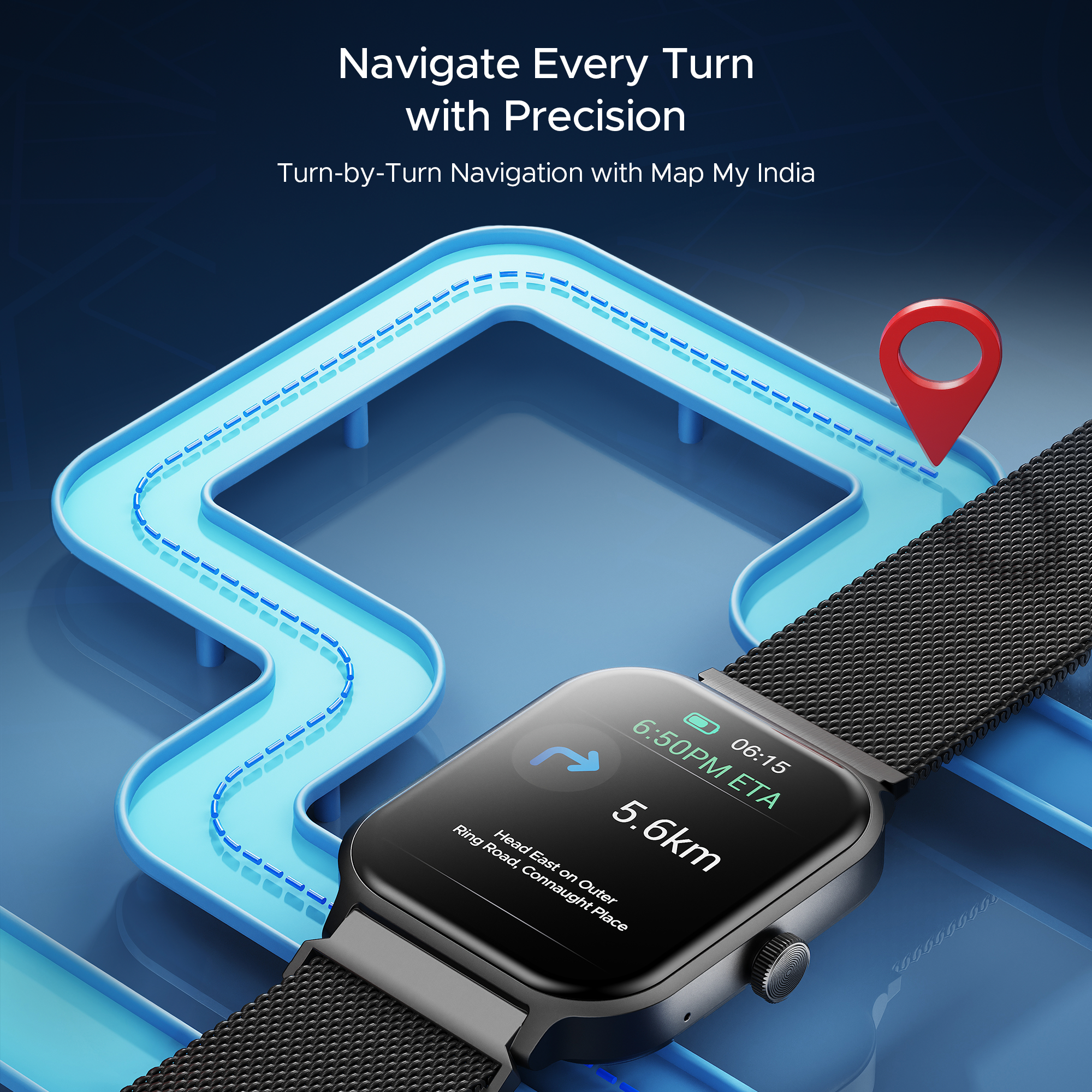 boAt Storm Call 3 Plus | Smartwatch with 1.96" HD Display, BT Calling, 700+ Activity Modes, SOS feature, Functional Crown