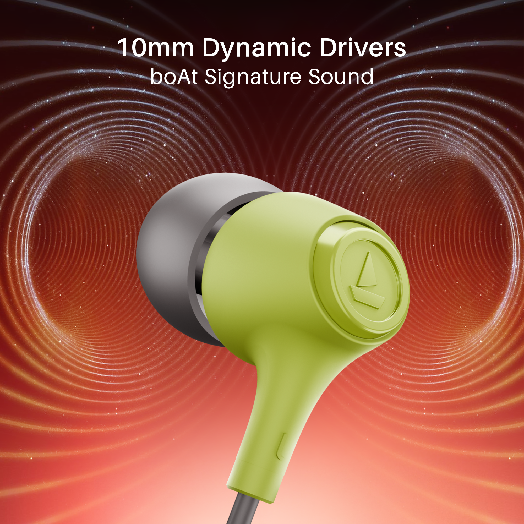 Bassheads 95 | Wired Earphone with 10mm Drivers, 120cm Cable Length, In-line Mic, Lightweight Build, 3.5mm Jack