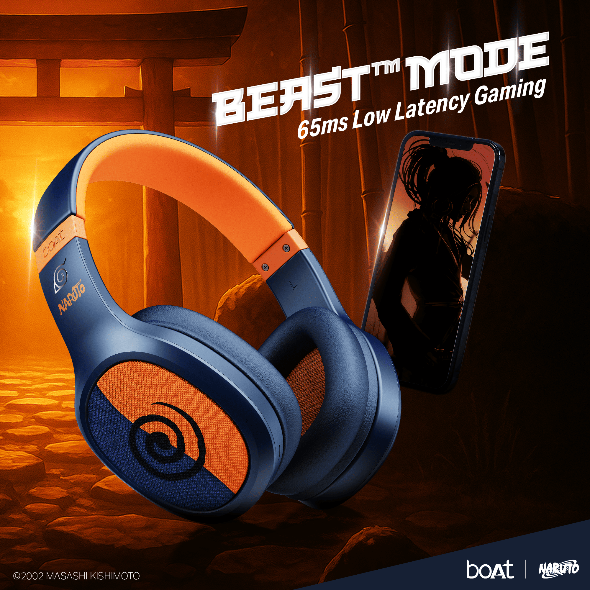 boAt Rockerz 460 Naruto Edition | Naruto Series – Wireless Headphones with 30 Hours Playback & BEAST™ Mode