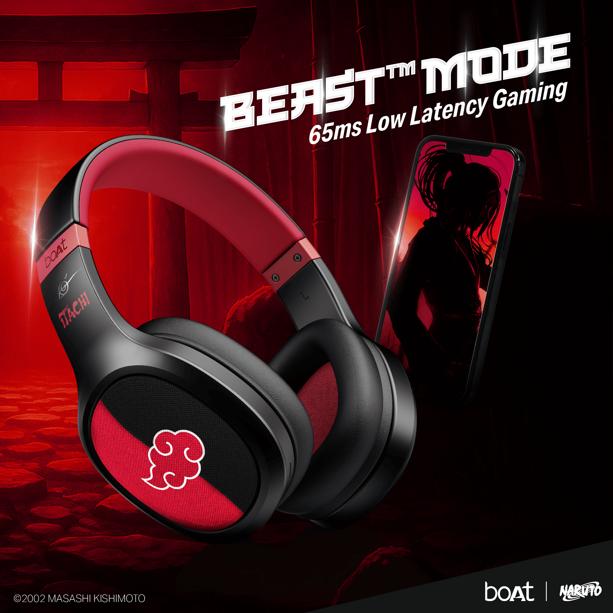 boAt Rockerz 460 Naruto Edition | Naruto Series – Wireless Headphones with 30 Hours Playback & BEAST™ Mode