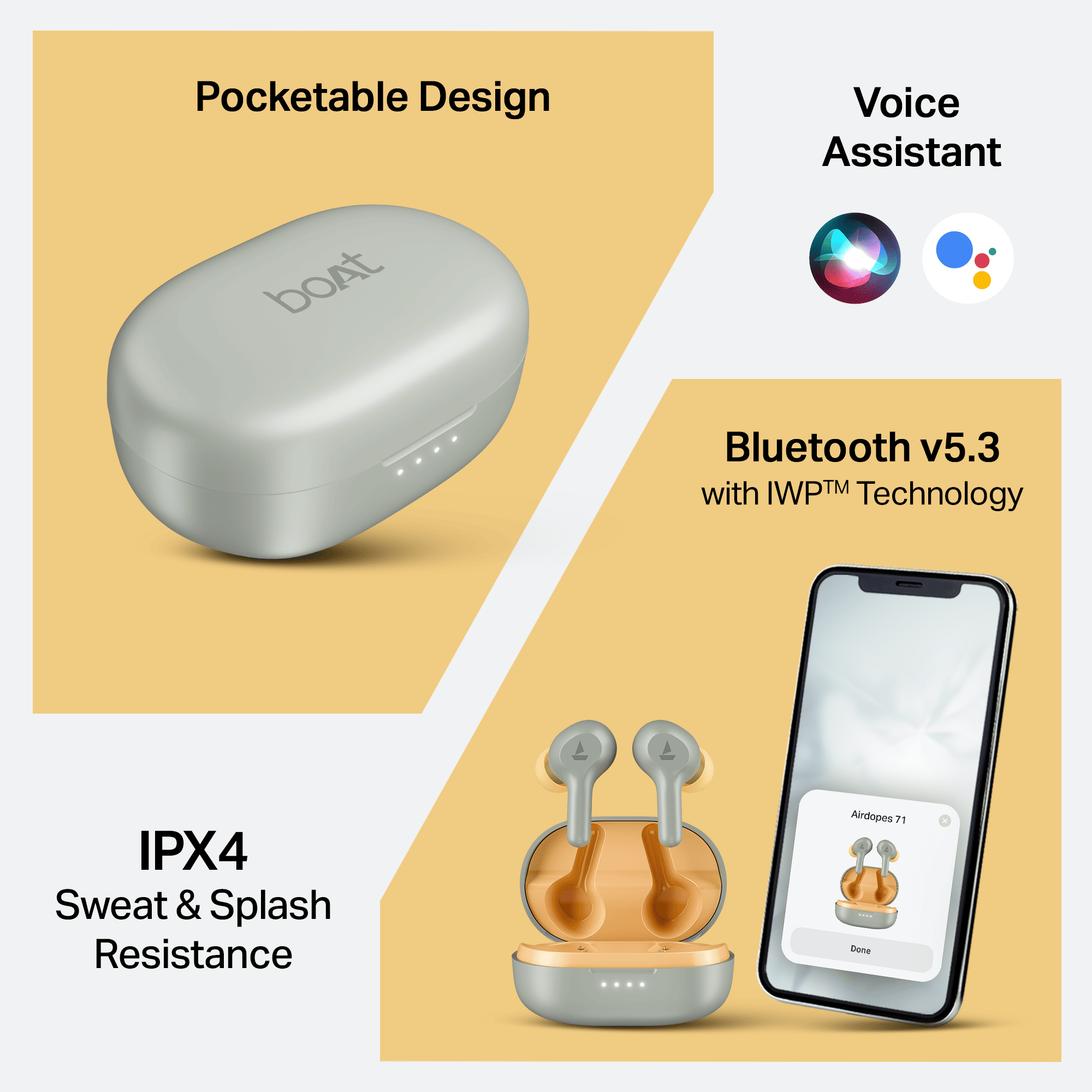 boAt Airdopes 71 | Wireless Earbuds with 40 Hours Playback, BEAST™ Mode, ENx™ Technology, Dual Mic with ENx™ Technology