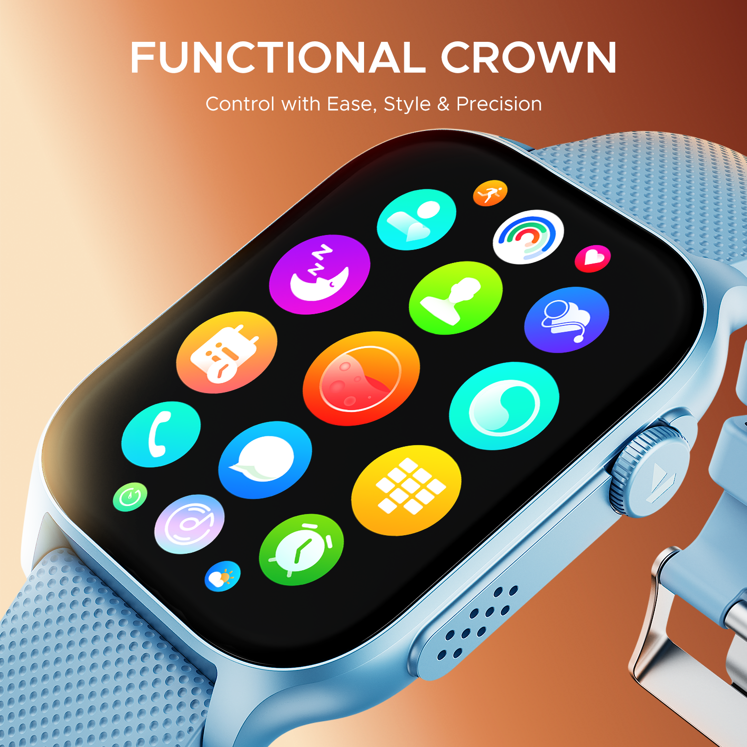 boAt Ultima Ember | Smartwatch with 1.96" AMOLED Display, Cloud Watch Faces, Functional Crown, BT Calling