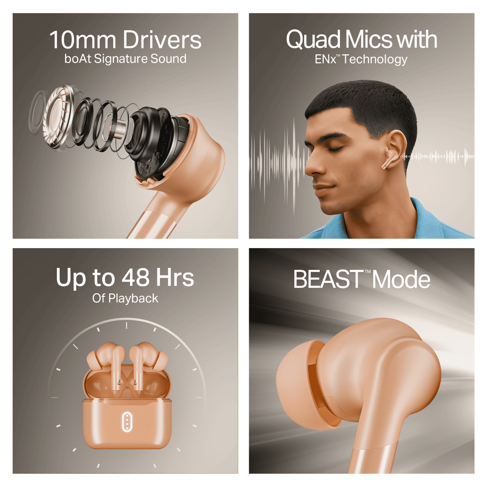 boAt Airdopes 148 Gen 2 | Wireless Earbuds with 48 Hours Playback, BEAST™ Mode, Dual EQs, ENx™ Tech