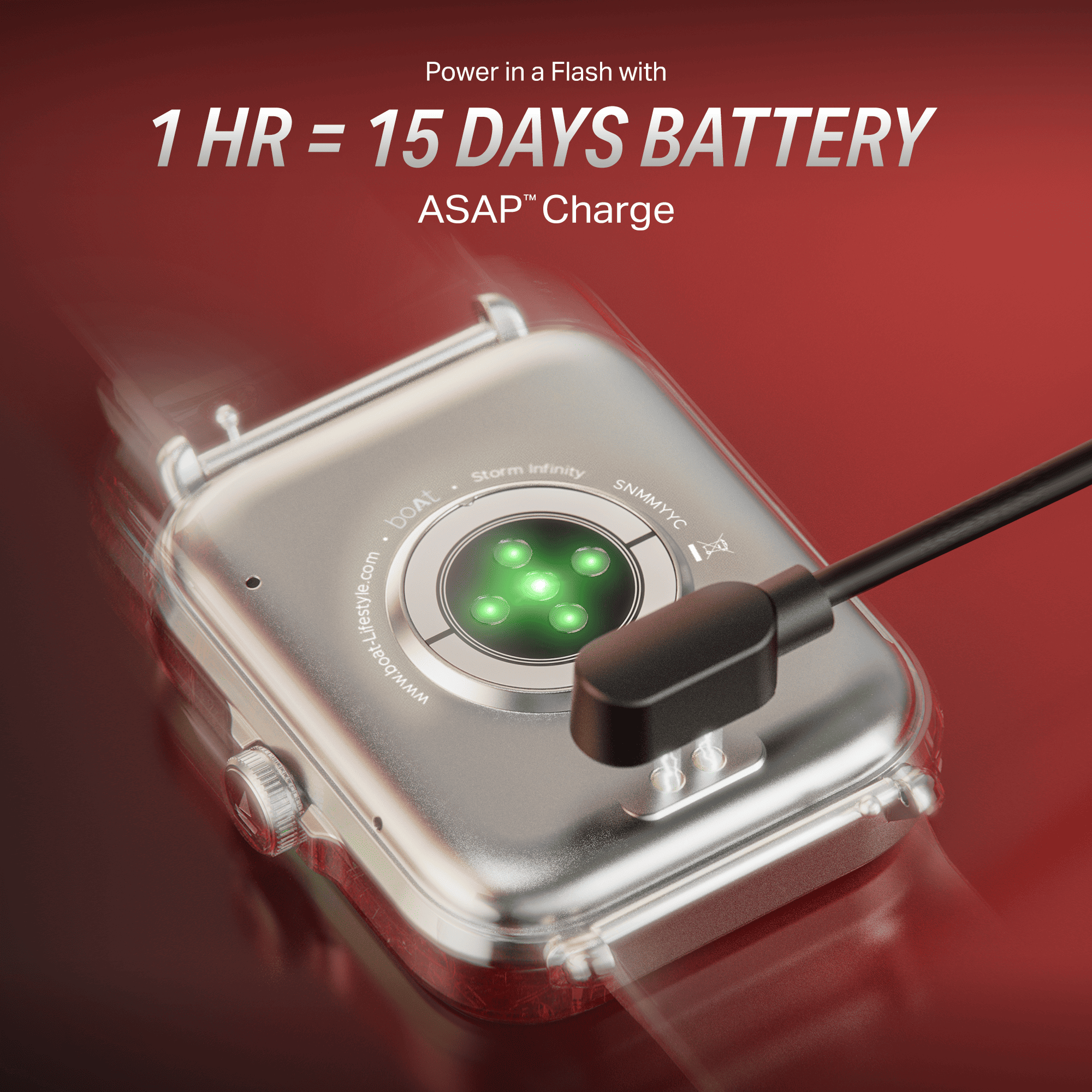 boAt Storm Infinity | Smartwatch with 1.83" HD Display, ASAP Charge, 15-Day Battery Life, Functional Crown, BT v5.4