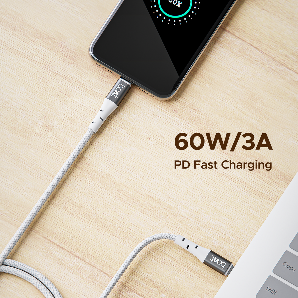 boAt C300 Fast Charging Cable | Charging Cable with 480 Mbps Data Transfer, 1.5m Cable Length, 10,000+ Bend Lifespan