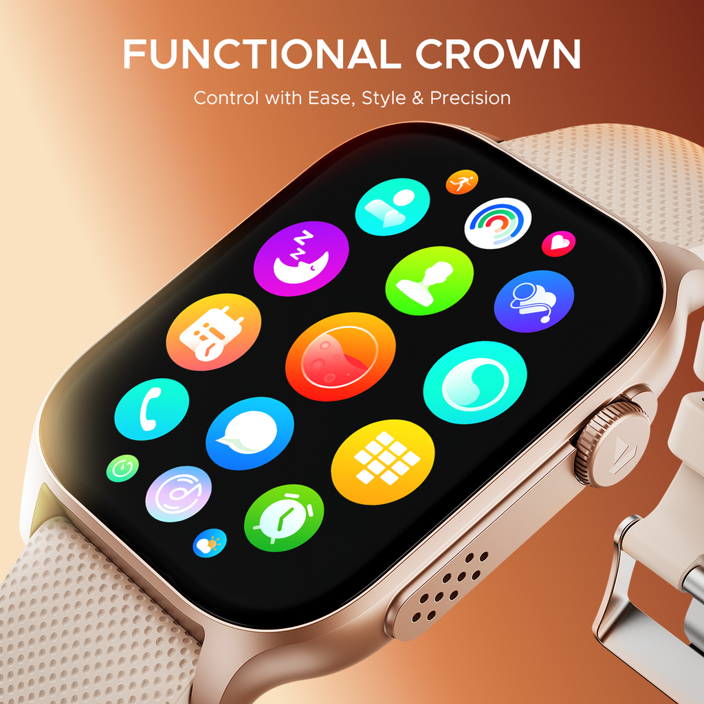 boAt Ultima Ember | Smartwatch with 1.96" AMOLED Display, Cloud Watch Faces, Functional Crown, BT Calling