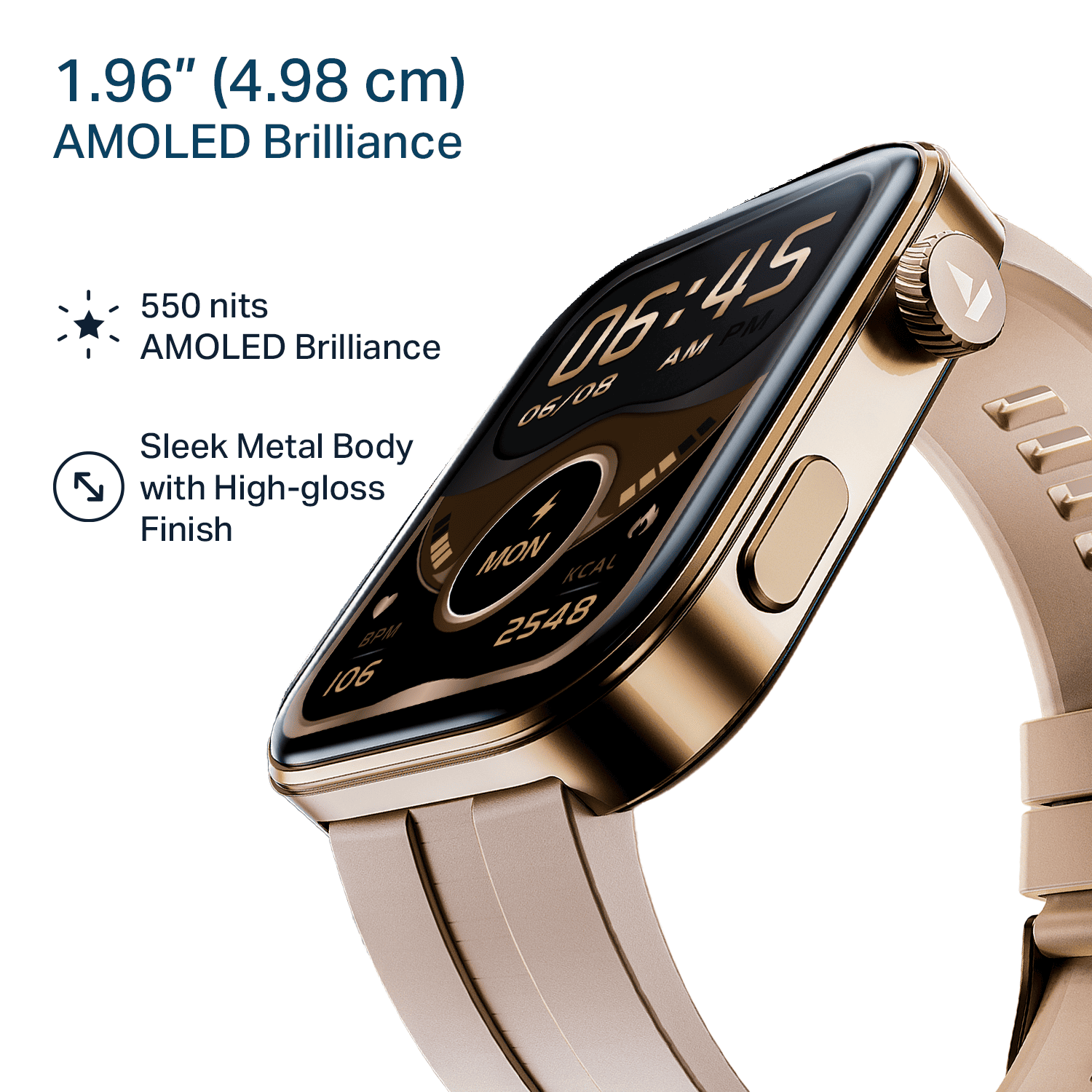 boAt Chrome Endeavour | Smartwatch with 1.96" AMOLED Display, AI Coach, Auto Activity Detection & Turn-by-Turn Navigation