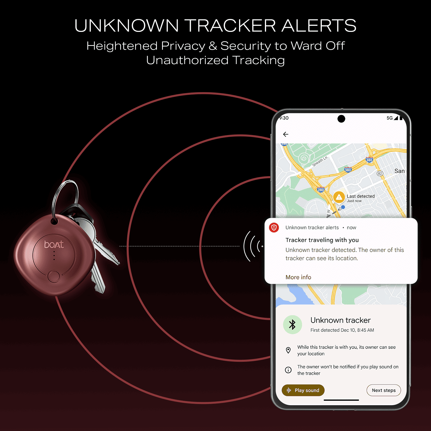 boAt TAG - Bluetooth Item Finder | BLE Location Tracking, In-built 80dB Alarm, Versatile Tracking Feature, 1-Year Battery Backup