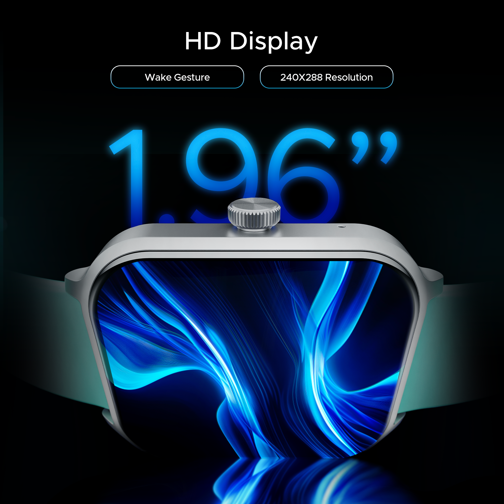 boAt Storm Call 3 Plus | Smartwatch with 1.96" HD Display, BT Calling, 700+ Activity Modes, SOS feature, Functional Crown