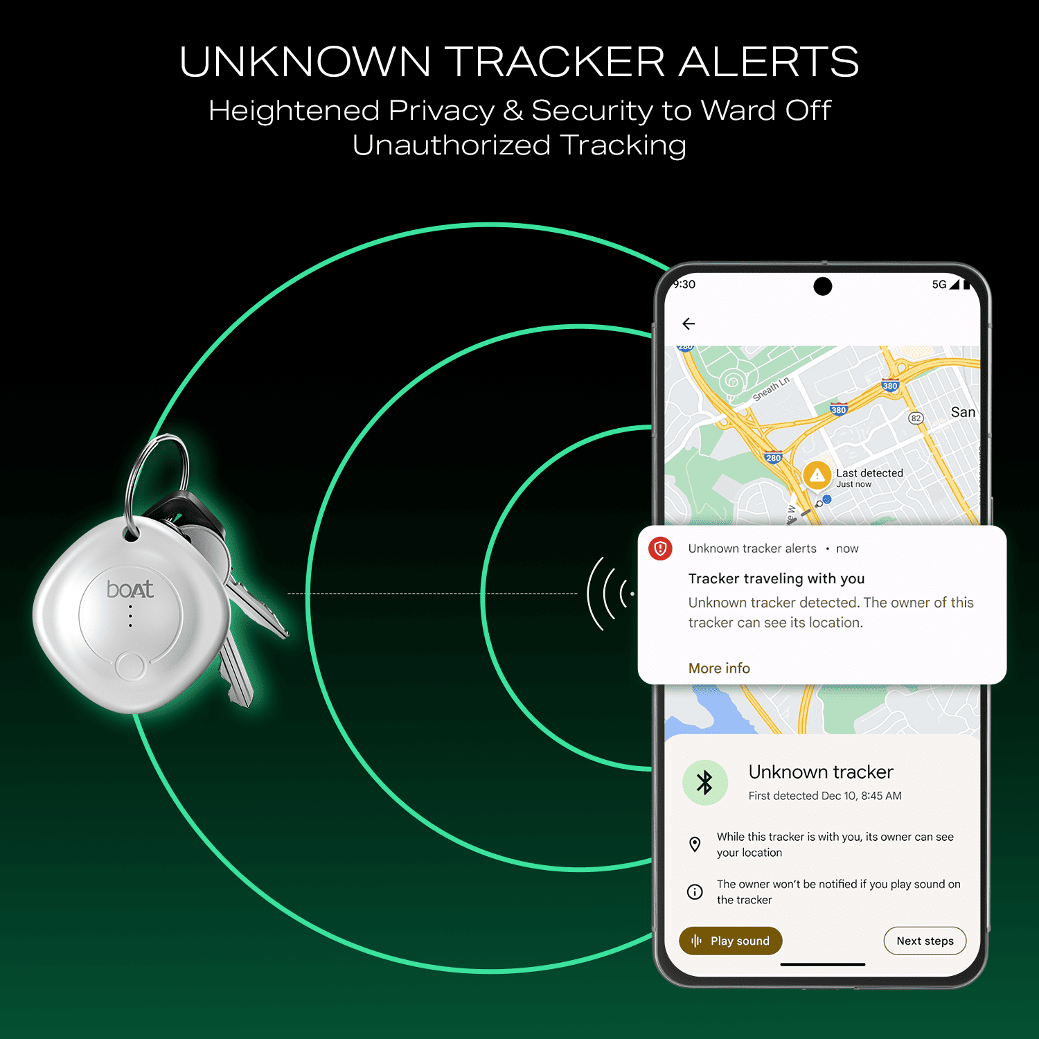 boAt TAG - Bluetooth Item Finder | BLE Location Tracking, In-built 80dB Alarm, Versatile Tracking Feature, 1-Year Battery Backup