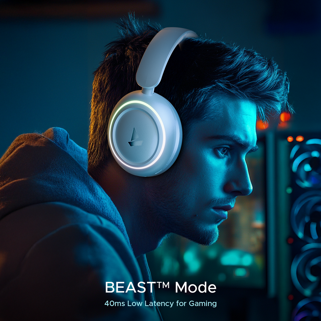 boAt Rockerz 480 | Wireless Headphone with BEAST™ Mode, Blazing RGB Lights with 6 Modes, 40mm Drivers, Bluetooth v5.3