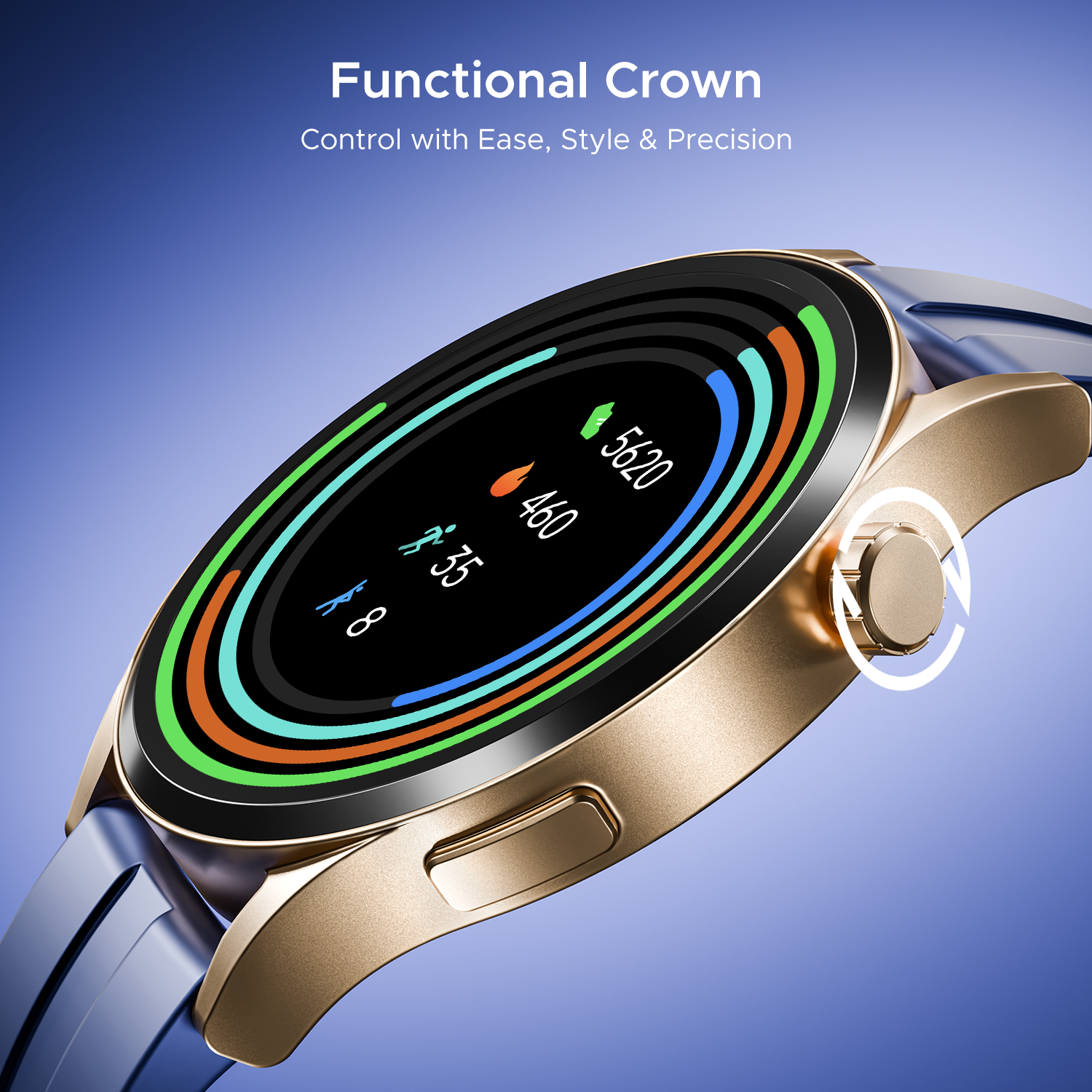 boAt Chrome Horizon | Smartwatch with 1.51" AMOLED Display, Premium Metal Built, VO2 Max, Video Watch Face, Functional Crown