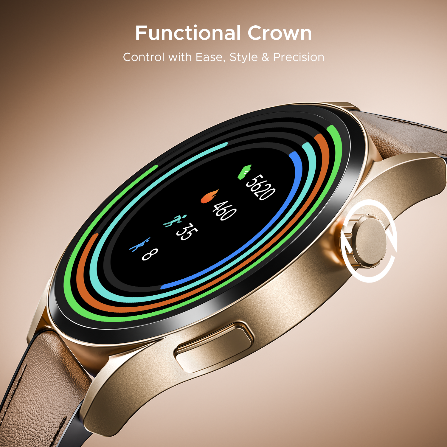 boAt Chrome Horizon | Smartwatch with 1.51" AMOLED Display, Premium Metal Built, VO2 Max, Video Watch Face, Functional Crown